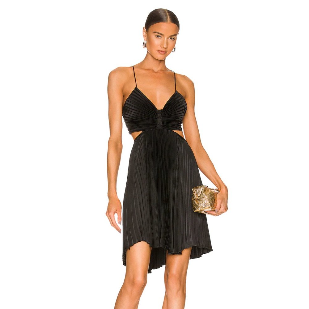 NWT ALC Ari Pleated Black Dress Size 4